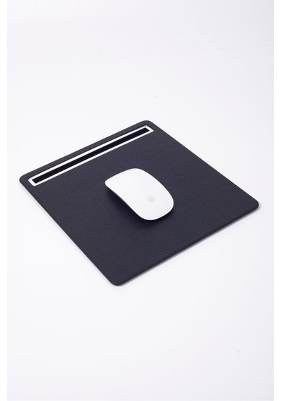 Turgut Office Deri Mousepad Siyah Krom Detaylı