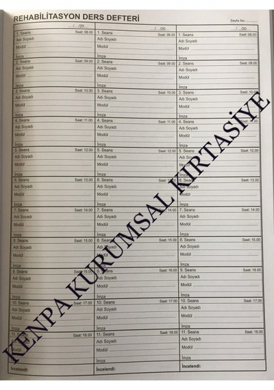 Özel Eğitim ve Rehabilitasyon Ders Defteri