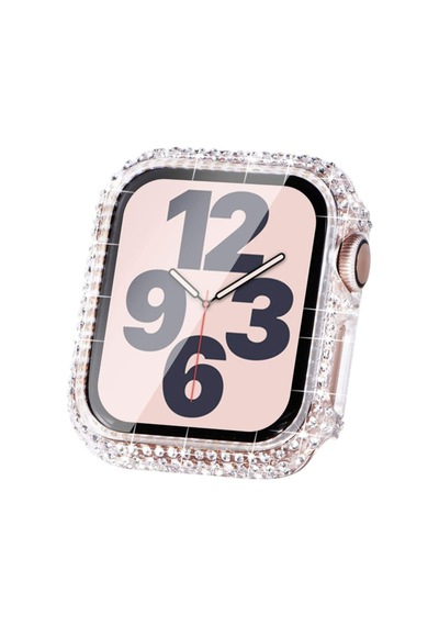 Apple Uyumlu Watch 7 45mm Zore Watch Gard 24 Kenarları Taşlı Sert Pc Kasa Ve Ekran Koruyucu