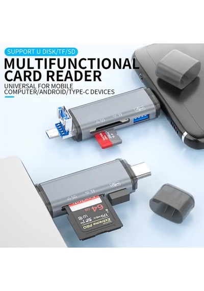 Otg Kart Okuyucu Type-c To Usb Uçlu Pc Bilgisayar Ve Notebook Uyumlu Mikro Sd Kart Okuyucu Usb A To Usb Cads-307 3in1