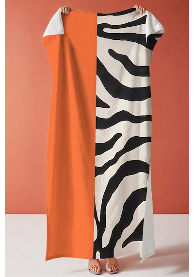 Zebra Desenli Turuncu Siyah Plaj Havlusu - Animal Print Havuz Deniz Banyo Hızlı Kuruyan Sahil Örtüsü Pastel Yasemin Zebra Desenli Turuncu Siyah Plaj Havlusu - Animal Print Havuz Deniz Banyo Hızlı Kuruyan Sahil Örtüsü Pastel Yasemin