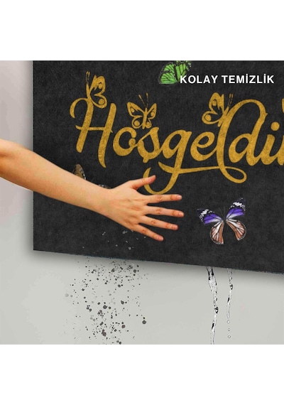 Dekoratif Kapı Önü Paspası - Kaymaz Taban 90 Çok Renkli
