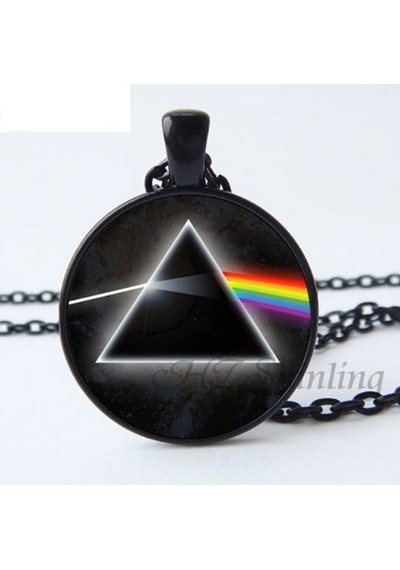 7Nota Pf2 Pink Floyd Kolye - Siyah Zincir ve Çerçeveli.