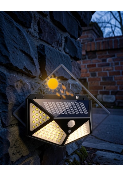 Bahçe Lambası 100 Led Sensörlü Su Dayanıklı Uczduvarlambası2 Çok Renkli