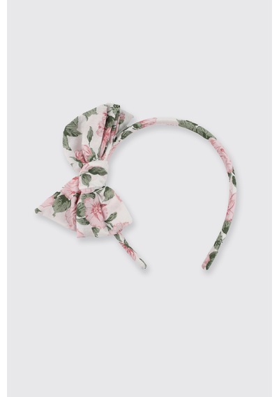 Panço Liberty Kumaş Çiçek Desenli Kız Çocuk Taç Pembe