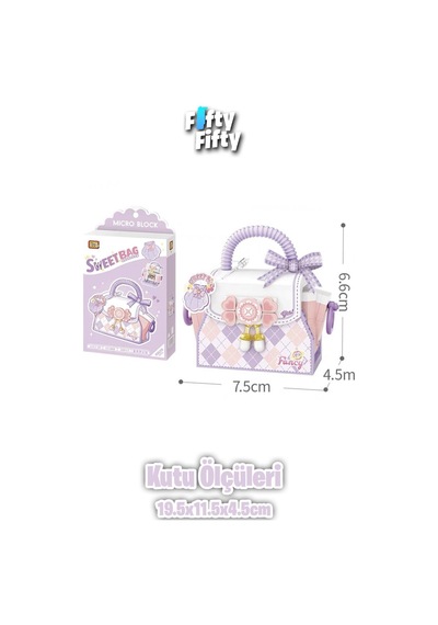 Loz Micro Block Sweet Bag Serisi Mor Çanta 350 Parça Oyuncak Yapım Seti Fflz-8846