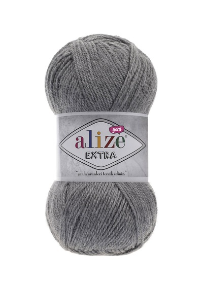 Alize Extra El Örgü İpi (5 Li Paket) - 21-Gri Melanj