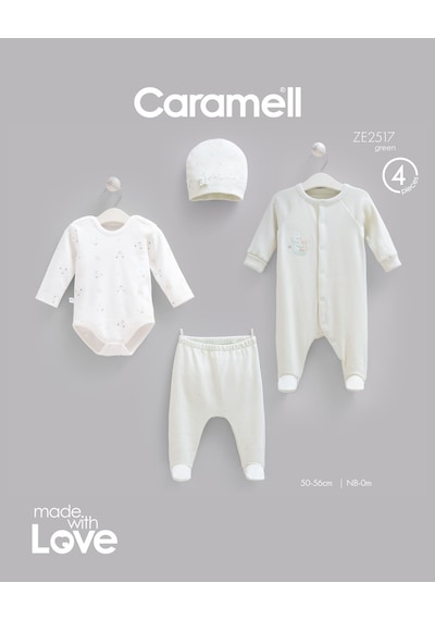 Caramell Teddy Bear Tulumlu 4'lü Set Yeşil renkli