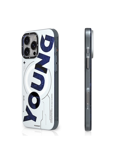 Apple Uyumlu iPhone 16 Pro Kılıf Magsafe Şarj Özellikli Airbagli Çift Katmanlı Youngkit Future Serisi Mavi