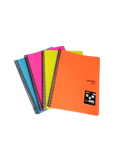 Spiralli Telli Pp Kapak A4- 80 Yaprak Çizgili Defter 4 Adet Çok Renkli