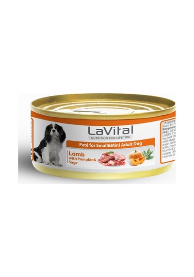 Lavital Gold Kuzu Etli, Balkabaklı Ve Adaçaylı Mini Irk Yetişkin Köpek Konservesi 85 Gr