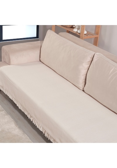 Pamore Home 2 Adet Pamuklu Koltuk Örtüsü 115x200 Cm Ekru