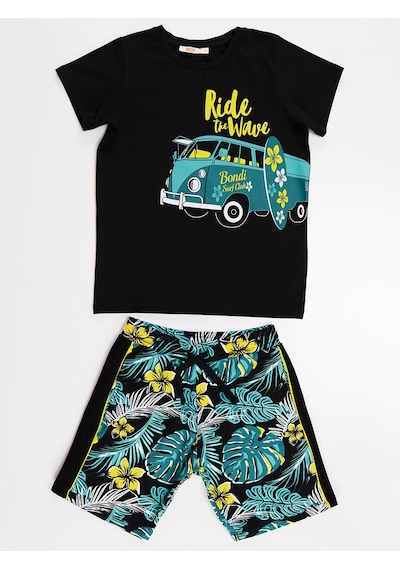Denokids Mshb&g Vosvos Hawai Erkek Çocuk Şort Takım Çok Renkli