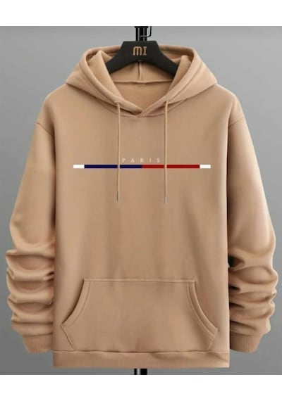 Kozia Outdoors Malkoçbey Paris Dikey Baskılı Oversize Unisex Swaetşhirt Bej Bej