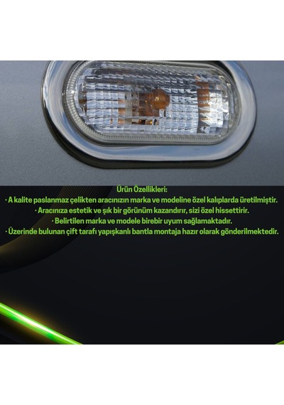 Fieat Egea Sedan 2015+ Araca Özel Krom Sinyal Çerçevesi A+