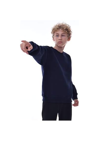 Lacivert Erkek Çocuk Sweat Pamuklu Rahat Kalıp Basic Uzun Kollu Lacivert