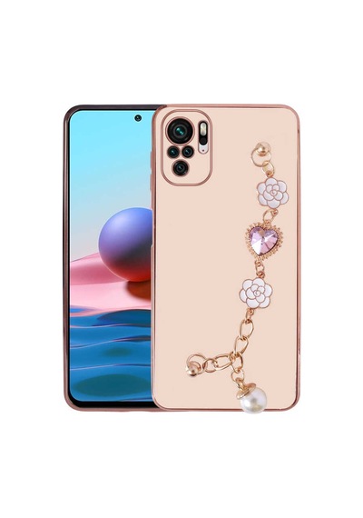 Zore Redmi Note 10 Kılıf El Tutamaçlı Kamera Korumalı Ogaa Taka Silikon Kapak - Pembe