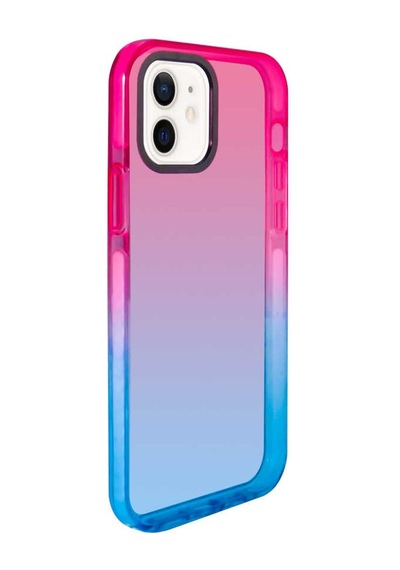 Apple Uyumlu iPhone 12 Uyumlu Zore Renkli Punto Kılıf-pembe-mavi Pembe-Mavi -