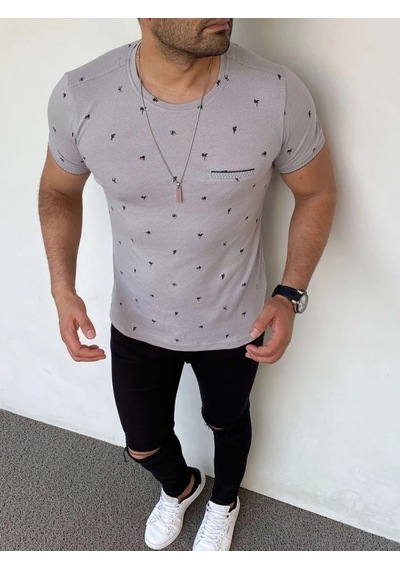 Modefendi Slim Fit Triko Tshırt Kahverengi
