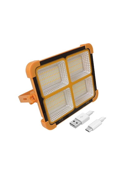 Güneş Enerjili İkaz Lambalı Portatif Led Projektör 100 Watt