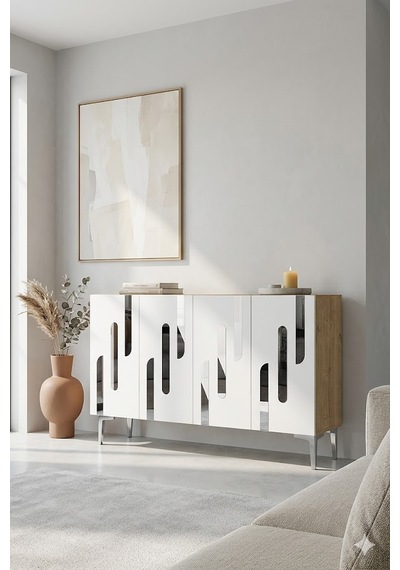 Ka1229ds Ece Konsol Ve Tv Sehpası Safirmeşe -silver 120cm Safirmeşe-silver
