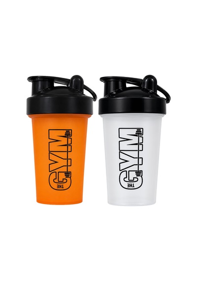 Gym Shaker 550 Ml Ölçekli Ve Sızdırmaz Kapaklı Protein Shaker 2'li Set Turuncu+şeffaf Turuncu-şeffaf