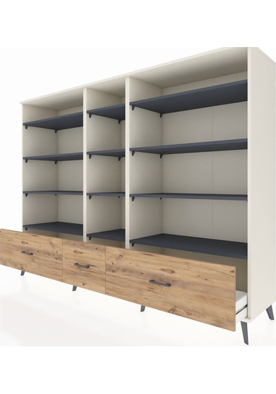 Hyperion Dolap 12 Raflı 3 Çekmeceli 220x44x163 Aytaşı-antrasit/çam Antrasıt/atlas Çam - Aytası Hyperion Dolap 12 Raflı 3 Çekmeceli 220x44x163 Aytaşı-antrasit/çam Antrasıt/atlas Çam - Aytası