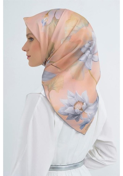 Armine İpek Eşarp 2026 Yaz - 9505-83 Somon Twill