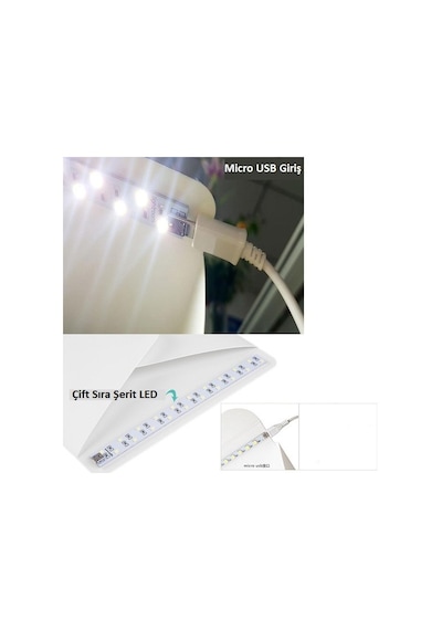 Triline 20 x 20 CM Profesyonel Stüdyo Led Işıklı Çift Sıra Ürün Fotoğraf Çekim Çadırı