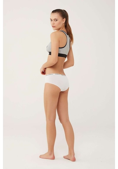 U.S. Polo Assn. Kadın Siyah - Beyaz - Ten 3 Lü Şort 66273 Beyaz