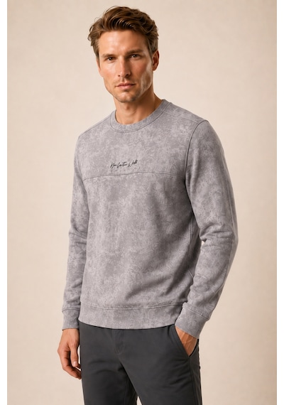 Redline Continu Erkek Kışlık Regular Fit Kışlık Bisiklet Yaka Sweatshirt Gri