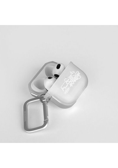 Apple Uyumlu AirPods Pro 2 Kılıf Skinarma Transparan Mat Tasarım Kinzoku Kılıf Beyaz