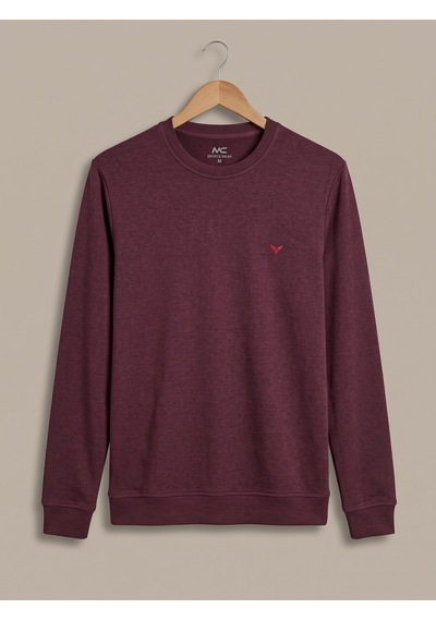 Maccali Erkek Bordo Selanik Bisiklet Yaka Sweatshirt