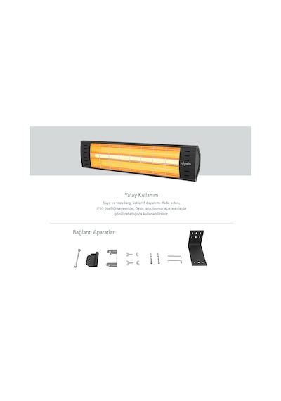 Dysis DH-7452 Art Plus Karbon Serisi IP65 Suya-Toza Dayanıklı 2300 W Siyah İç/Dış Mekan Isıtıcı