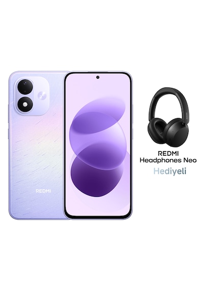 Xiaomi Redmi Note 17 5G 6 GB 256 GB (Xiaomi Türkiye Garantili) Mor+Xiaomi Redmi Neo Bluetooth 5.4 Kulaküstü Siyah Kulaklık