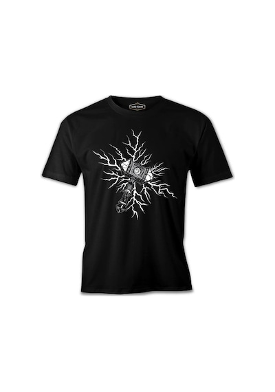Viking Hammer Lightning Siyah Erkek Tshirt 001