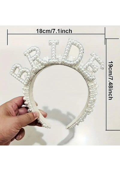 İnci Ve Taş İşlemeli Bride Gelin Tacı
