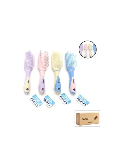 Onas Ons-779 Mix 4 Renk Gövde Tarak Saç Fırçası Çift Renk Pls.sap Renkli Top Uç Fırça - 12'li Paket Diğer