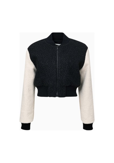 Alice And Olivia Felisa Kısa Varsity Ceket Siyah
