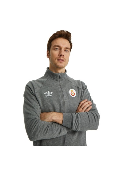 Gsstore Galatasaray Lisanslı Dik Yaka Fermuarlı Gri Sweat Gri
