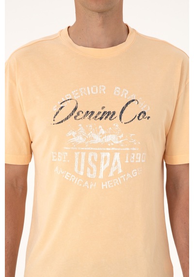 U.S. Polo Assn. Erkek Comfort Fit Turuncu Bisiklet Yaka Tişört 50300239-VR202