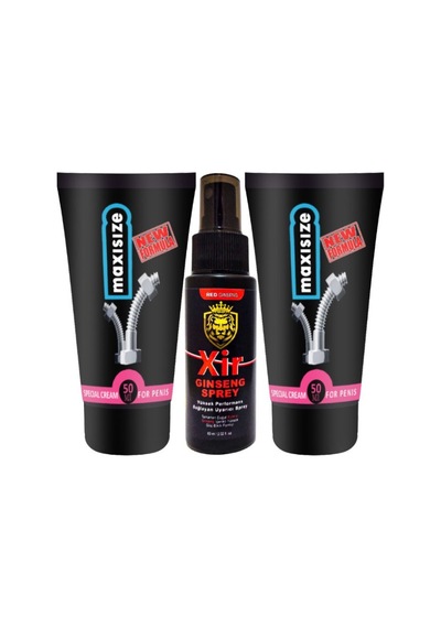 Maxisize Cream Erkeğe Özel 50 Ml 2 Adet + Xir 60 Ml Erkeğe Özel Karışım Süre Sprey