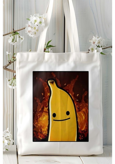 Art Hediye My Friend Pedro Mobil Oyun Baskılı Bez Çanta Omuz Çantası Çift Tafaflı Baskı Kişiye Özel 5 Çok Renkli