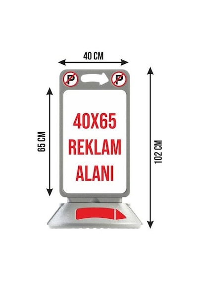 Reklam Park Dubası Çift Taraflı Gri Orta Boy Totem Duba