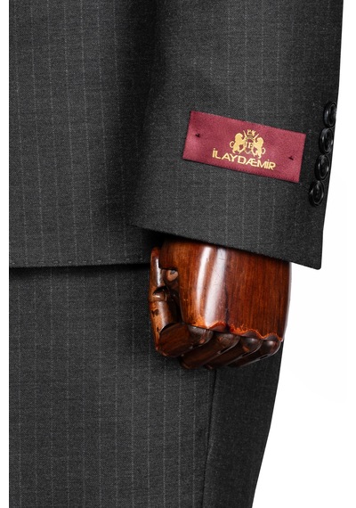 İlayda Emir Luxury, İtalyan Kesim, Slim Fit, Blazer, Çizgili, Erkek Takım Antrasit - Gri İlayda Emir Luxury, İtalyan Kesim, Slim Fit, Blazer, Çizgili, Erkek Takım Antrasit - Gri