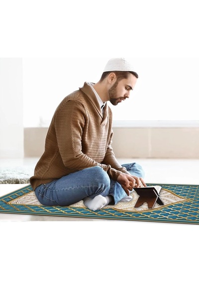 Ravabi Rug Araç İçi Ve İşyeri İçin Deri Tabanlı Namazlık, Çantalı Hediyelik Seyahat Seccadesi 70x110cm 21231018