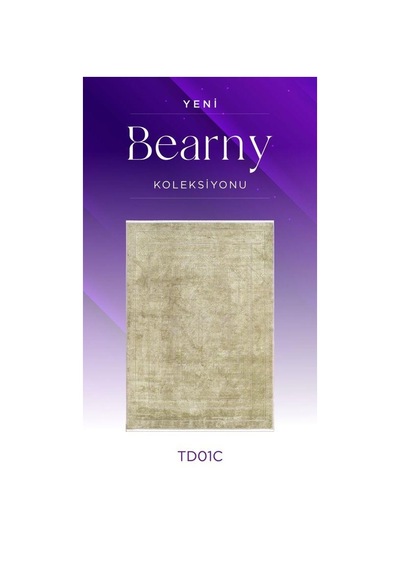 Royal Halı Bearny Td01c Yeşil Krem Viskon Akrilik Yumuşak Dokulu Modern Halı