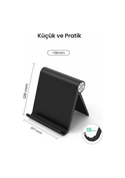 Ugreen Çok Amaçlı Masaüstü Tablet Standı, Siyah, 50748