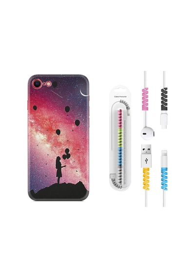 Apple Uyumlu iPhone 6/6S Kılıf Kablo Koruyuculu Flowers Cat 2 1349