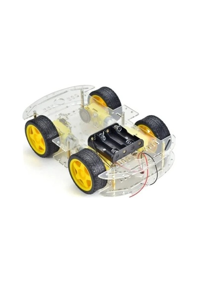 4wd Robot Araba Platform Kiti - Şeffaf Parçalar İle Yapım